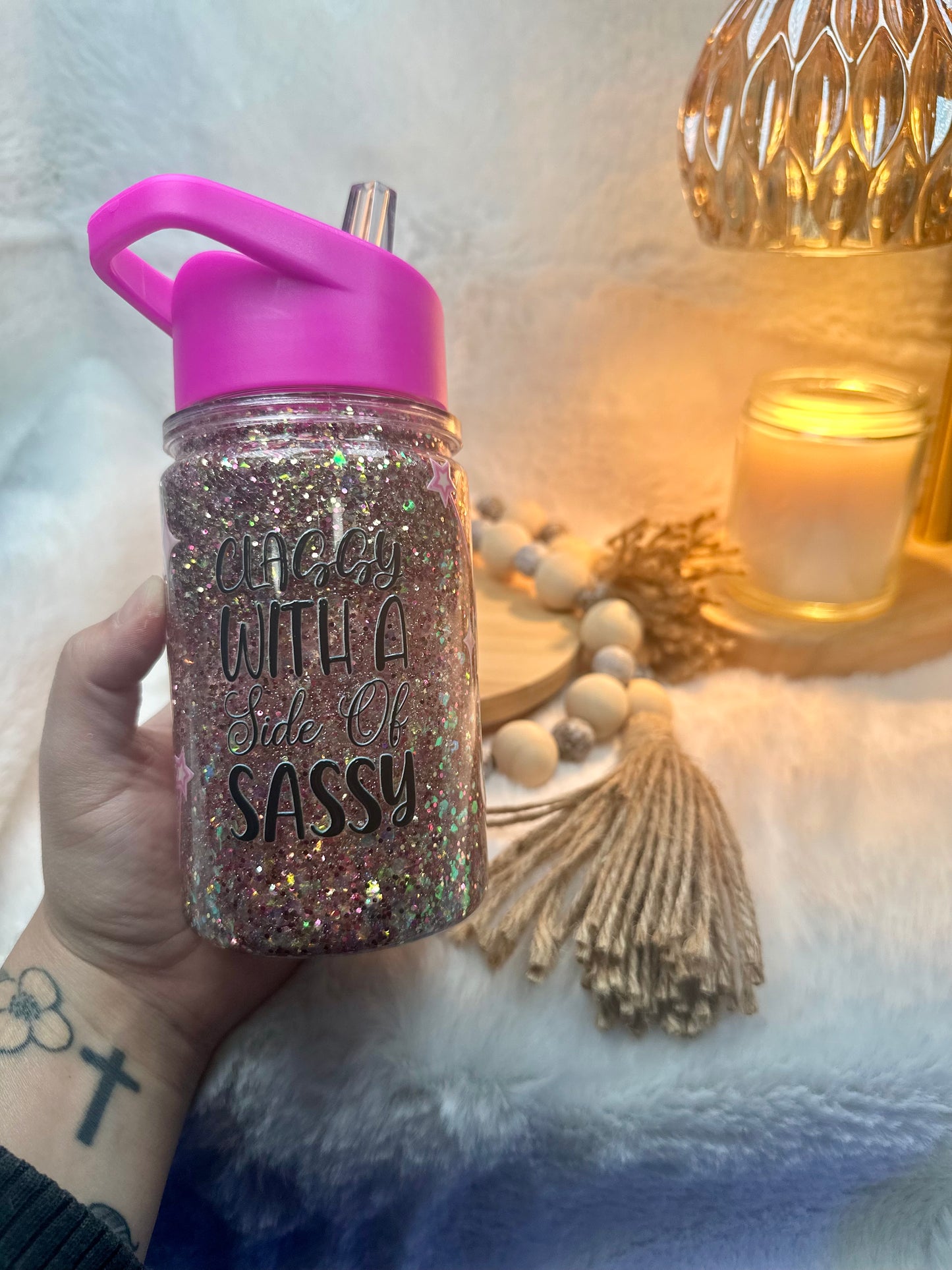 10oz Sippy Cup-Classy and Sassy-Dark Pink